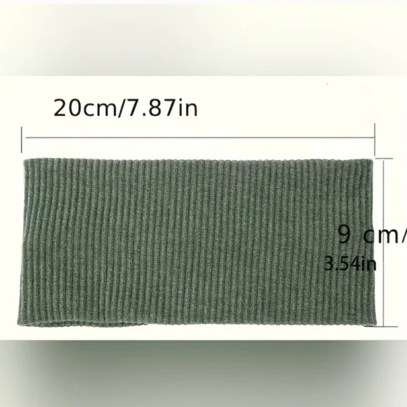 3 Pack Ribbed HeadBands• Green,Black,and Brown - Picture 2 of 4